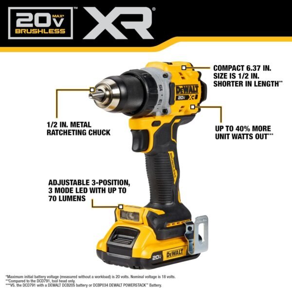 710XWbhEfL._AC_SL1500_ DEWALT 20V MAX XR Drill Driver Review Powerful Compact Brushless Performance Explored